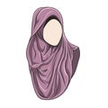 Hijab muslimah vector Pink color