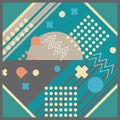 Vector Hijab pattern abstract memphis geometric style