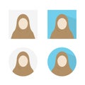 Hijab Profile Avatar Vector, Hijab Profile Office Icon Set Royalty Free Stock Photo