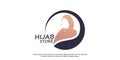 Hijab store logo design concept Premium Vector