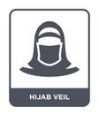 hijab veil icon in trendy design style. hijab veil icon isolated on white background. hijab veil vector icon simple and modern