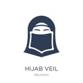 Hijab veil icon. Trendy flat vector Hijab veil icon on white background from Religion collection