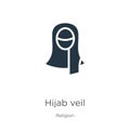 Hijab veil icon vector. Trendy flat hijab veil icon from religion collection isolated on white background. Vector illustration can