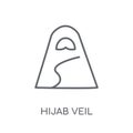 Hijab veil linear icon. Modern outline Hijab veil logo concept o