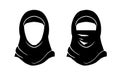 Hijab woman. Vector Islam Hijab. Muslim Arab. Arabian veil, yashmak, paranja. Logo of the eastern Oriental