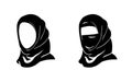 Hijab woman. Vector Islam Hijab. Muslim Arab. Arabian veil, yashmak, paranja. Logo of the eastern Oriental