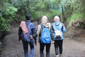 Hijabers hiking Ijen Mountain , Banyuwangi, Indonesia