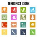 Hijacker Terrorist Airplane car bomb,vector Icon Royalty Free Stock Photo