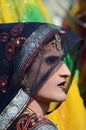 PUSHKAR, INDIA - NOVEMBER 12: Unidentified hijra dressed as woman at Pushkar camel fair on November 12, 2013 in