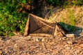 Hike camp on a rocky shore, small one-person tent