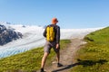 Hike in Exit glacier Royalty Free Stock Photo