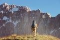 Hike in Fann mountains Royalty Free Stock Photo