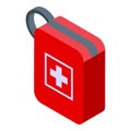 Hike first aid kit icon, isometric style Royalty Free Stock Photo