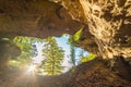 Hike at the golden hour to the famous Heidenhoehlen near Stockach on Lake Constance