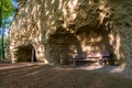 Hike at the golden hour to the famous Heidenhoehlen near Stockach on Lake Constance