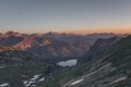 View over the Seealpsee at the top of the Nebelhorn Royalty Free Stock Photo