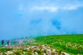 Hike on the misty weather, Mount Hoverla, Chornohora Range, Carpathians, Ukraine