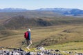 Hike in polar tundra