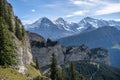 Hike to schynige platte wonderful mountain panorama eiger monch jungfrau Royalty Free Stock Photo