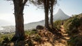 Hike to the Tranquility Crags along the Table Mountains of Cape Town, South Africa. Royalty Free Stock Photo