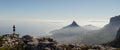 Hike to the Tranquility Crags along the Table Mountains of Cape Town, South Africa. Royalty Free Stock Photo