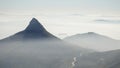 Hike to the Tranquility Crags along the Table Mountains of Cape Town, South Africa. Royalty Free Stock Photo