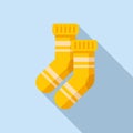 Hike winter socks icon flat vector. Travel equipment