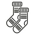 Hike winter socks icon outline vector. Travel equipment
