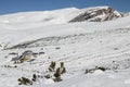 A hike in winter, towards the chalet Royalty Free Stock Photo