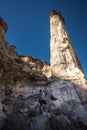 Hiker admiring a Wahweap Hoodoos near Kanab Royalty Free Stock Photo