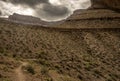 Hiker Along West Tonto Trail In The Grand Canyon Royalty Free Stock Photo