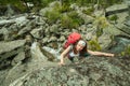 Hiker in Altai mountains, Russian Federation