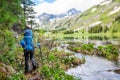 Hiker in Altai mountains, Russian Federation