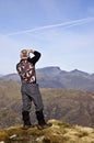 Hiker on Buachaille Etive Mor Royalty Free Stock Photo