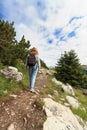 Hiker on Castellazzo mount Royalty Free Stock Photo