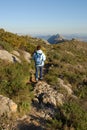 Hiker from behind, on Cavall Verd Royalty Free Stock Photo