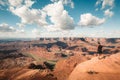 Hiker on a cliff in Dead Horse Point State Park, Utah, USA Royalty Free Stock Photo