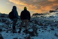 Hiker climbing the Pico de Orizaba in mexico Royalty Free Stock Photo