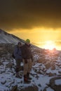Hiker climbing the Pico de Orizaba in mexico Royalty Free Stock Photo