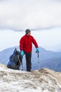 Hiker enjoying beautiful landscape