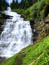 Hiker at Florence Falls, Glacier National Park