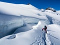 Hiker on the glacier