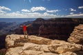 A hiker in the Grand Canyon National Park, North Rim, Arizona, U Royalty Free Stock Photo