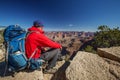 A hiker in the Grand Canyon National Park, South Rim, Arizona, U Royalty Free Stock Photo