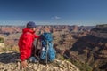 A hiker in the Grand Canyon National Park, South Rim, Arizona, U Royalty Free Stock Photo