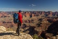 A hiker in the Grand Canyon National Park, South Rim, Arizona, USA Royalty Free Stock Photo