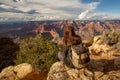 A hiker in the Grand Canyon National Park, South Rim, Arizona, USA Royalty Free Stock Photo