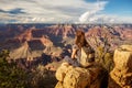 A hiker in the Grand Canyon National Park, South Rim, Arizona, USA Royalty Free Stock Photo