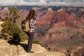 A hiker in the Grand Canyon National Park, South Rim, Arizona, USA Royalty Free Stock Photo