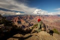 A hiker in the Grand Canyon National Park, South Rim, Arizona, USA Royalty Free Stock Photo